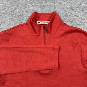 Untouched World Pullover Mens Small Tangerine Pua 1/4 Zip Merino Wool Outdoor
